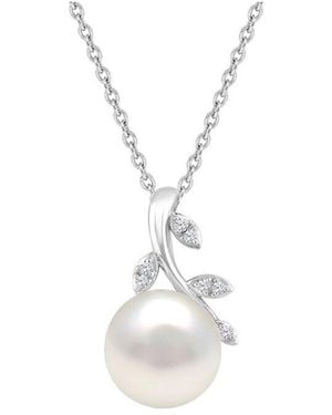 Pearls Pearl & 9Mm Pearl Pendant Necklace Pendant - White