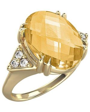 Reiss 14k 4.59 Ct. Tw. Diamond & Citrine Cocktail Ring - Metallic