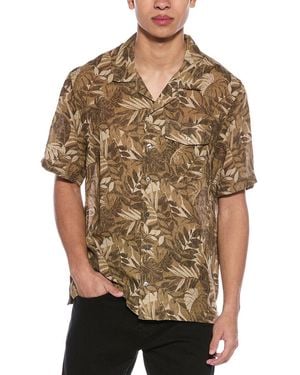 James Perse Printed Linen Shirt - Brown