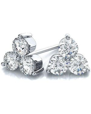 Suzy Levian 14K 0.20 Ct. Tw. Diamond Cluster Earrings - White