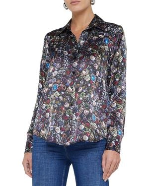 L'Agence Tyler Silk Blouse - Blue