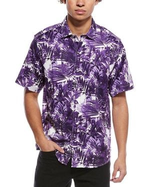 Tommy Bahama Sport Electric Blooms Camp Shirt - Purple