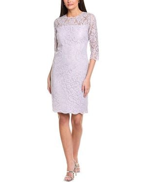 St. John Corded Metallic Lace Mini Dress - Purple