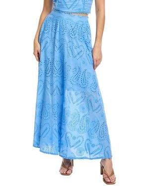 Estellina Embroidered Skirt - Blue