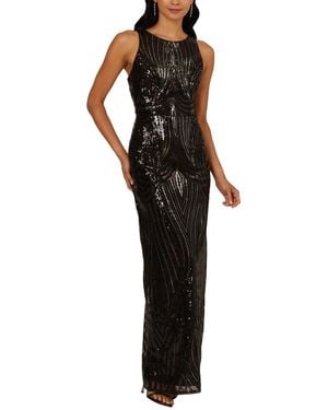 Adrianna Papell Sleeveless Embellished Maxi Dress - Black