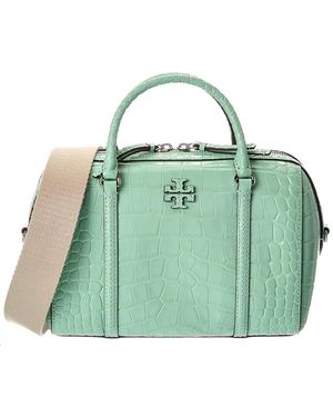 Tory Burch Thea Embossed Leather Satchel - Green