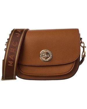 Marc Jacobs Signet Turnlock Leather Saddle Bag - Brown