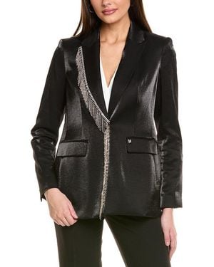 KARL LAGERFELD Rhinestone Trim Blazer - Black