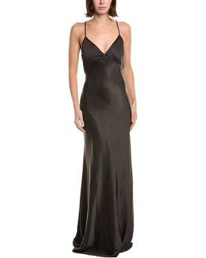 MILLY Addie Satin Cami Dress - Black
