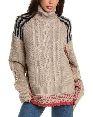 Tracy Reese Turtleneck Wool-Blend Sweater - Gray