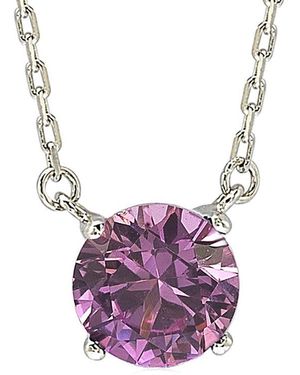 Suzy Levian 0.02 Ct. Tw. Diamond & Sapphire Necklace - Purple