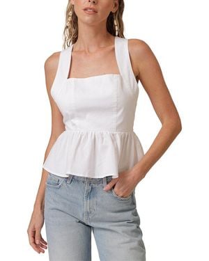 Line & Dot Essie Peplum Top - White