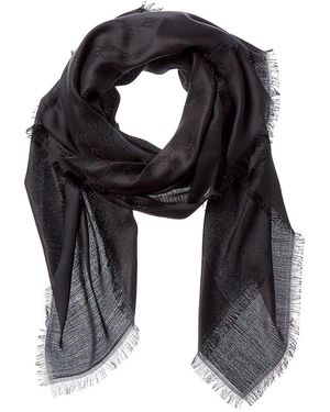 Gucci Gg Silk-Blend Scarf - Black