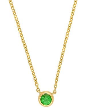 HAWLEY ST 14K 0.13 Ct. Tw. Tsavorite Bezel Necklace - Metallic