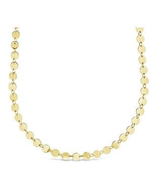 Sterling Forever 14k Plated Disc Necklace - Metallic