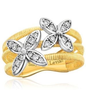 Suzy Levian CZ Jewelry Suzy Levian Golden Helix Cz Ring - White