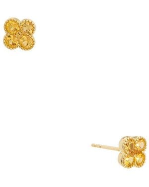 Maitre De Diamant 18K 0.82 Ct. Tw. Sapphire Earrings - Metallic
