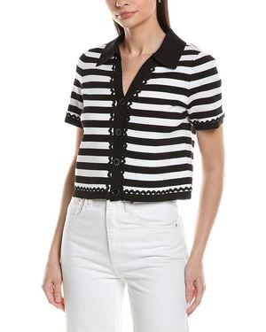 Ellen Tracy Ric Rac Cardigan - White