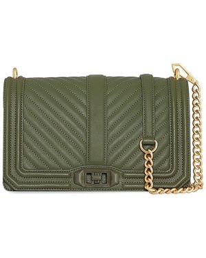 Rebecca Minkoff Chevron Quilted Love Leather Crossbody - Green