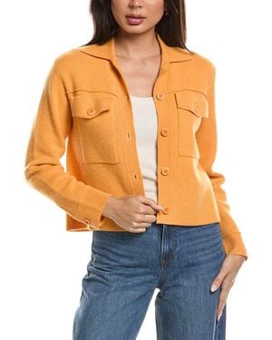 Forte Double Knit Cashmere Shacket - Orange