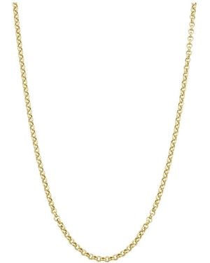 Italian Gold 18K Rolo Link Chain Necklace - Metallic