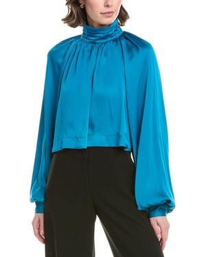 BCBGMAXAZRIA Cropped Blouse - Blue