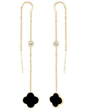 Gabi Rielle 14k Over Silver Cz Threader Earrings - White