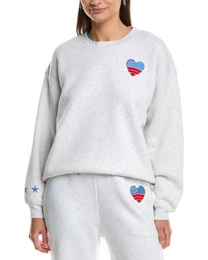 Vintage Havana Usa Embroidered Surfwash Crewneck Sweatshirt - Grey