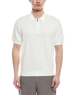 Tahari 1/4-Zip Polo Shirt - White