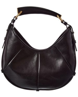 Saint Laurent Mombasa Small Leather Shoulder Bag - Black