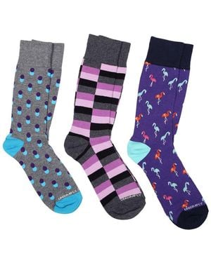 Unsimply Stitched 3-Pack Crew Socks - Blue