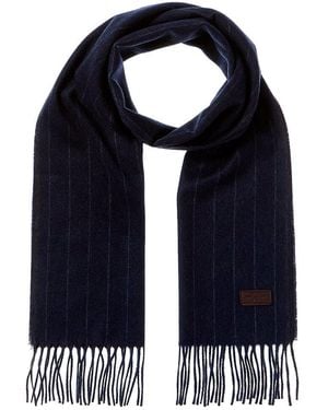 Hickey Freeman Chalk Stripe Cashmere Scarf - Blue