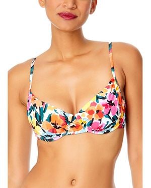 Anne Cole Shirred Underwire Top - Blue