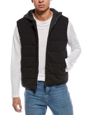 DL1961 Suede-Trim Quilted Vest - Black