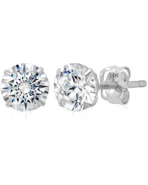 MaxColor 14K Cz Stud Earrings - White