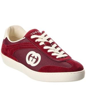 Gucci G75 Canvas & Suede Sneaker - Red