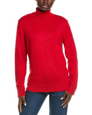 Joseph A Button Cuff Turtleneck - Red