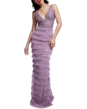 Dress the Population Shelley Mermaid Gown - Purple