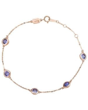 Suzy Levian 14K Rose 1.25 Ct. Tw. Tanzanite Station Bracelet - Metallic