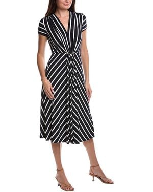 Joseph Ribkoff Gathered Front Midi Dress - Black