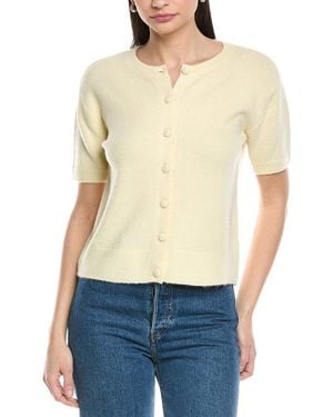 Vince Camuto Covered Button Cardigan - White