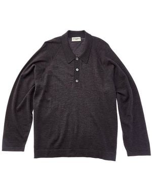 Officine Generale Kass Wool Polo Jumper - Blue