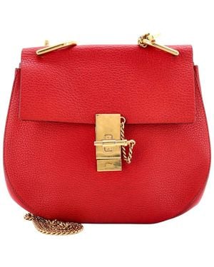 Chloé Leather Drew Crossbody Small (Authentic Pre-Loved) - Red
