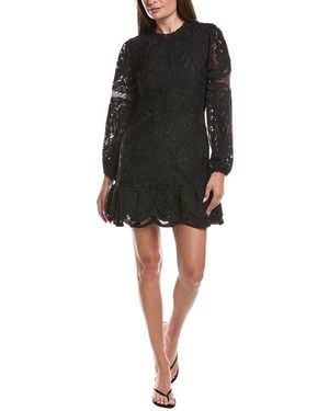 LAYERED WITH LOVE Embroidered Mini Dress - Black