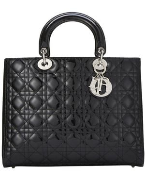 Dior Patent Leather Lady Large (Authentic Pre-Loved) - Black