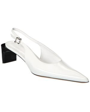 Sportmax Attila Leather Slingback Pump - White
