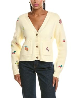 525 America Fruit Embroidered Cardigan - Natural