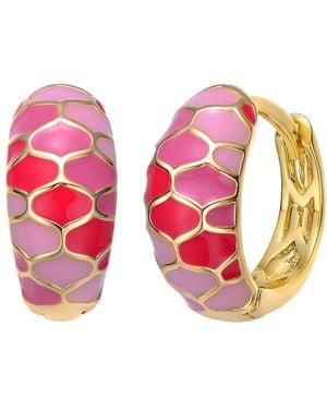 Rachel Glauber 14k Plated Hoops - Pink