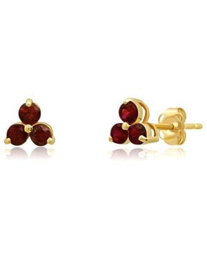 MaxColor 14K 0.40 Ct. Tw. Garnet Studs - White