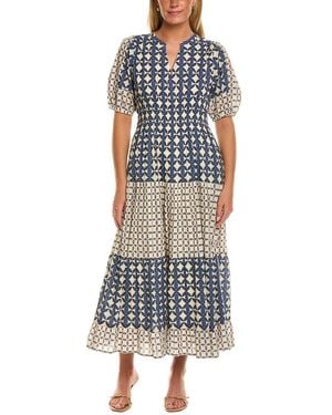 Velvet By Graham & Spencer Joey Short Sleeve Midi Dress - Blue